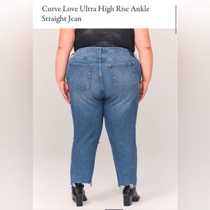 Abercrombie Curve Love Ultra High Rise Ankle Straight Jeans